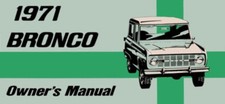 1971 Ford Truck Bronco Owners Manual 1971 Ford Truck Bronco Owners Manual