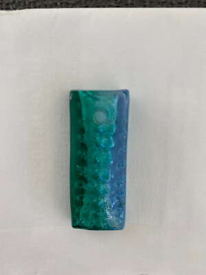 VINTAGE HIGH END*RARE*AMAZINGLY GORGEOUS 2'' BLUE GREEN ART GLASS PENDANT