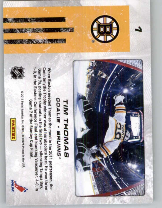 2011-12 Score Net Cam #1 Tim Thomas (ref 147774) - Image 2 of 2