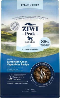 ZIWIPEAK 1.8# ZIWI Peak Steam & Dried Dog Food – Lamb w/Green Vegetables Recipe