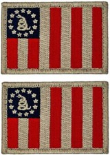 Sons of Liberty Gadsden Embroidered Tactical Patch 2PC HOOK BACKING 3"x2"