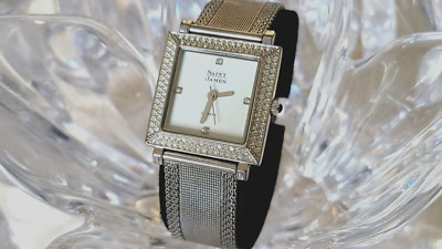 Vintage Saint James Ladies Quartz 25mm Square  Mesh Band watch (X12)