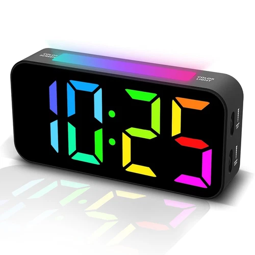 Touch Digital Alarm Clock LED Mirror Display Date Home Bedside Night Light Loud - Picture 2 of 7