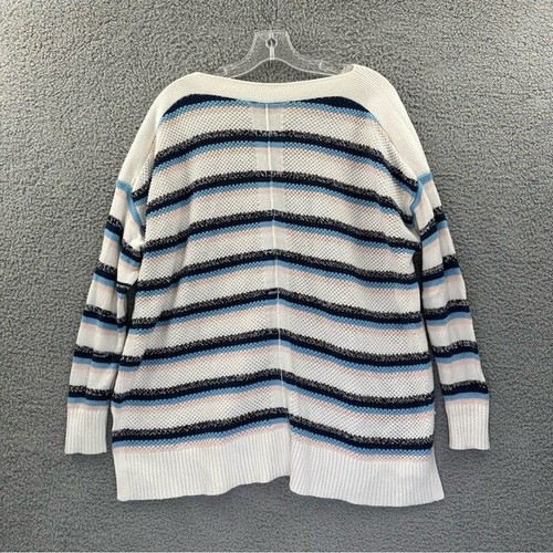 LOFT Langarm U-Boot Ausschnitt Strick Tunika Pullover Preppy Büro Baumwollmischung Damen M - Bild 3 von 8