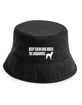 Keep Calm & Walk The Labradoodle Fischerhut Hundeliebhaber Geschenk Unisex