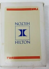 Playing Cards Hilton Hotels TWA Airlines Redislip Sealed 1970s Blue Logo Vintage