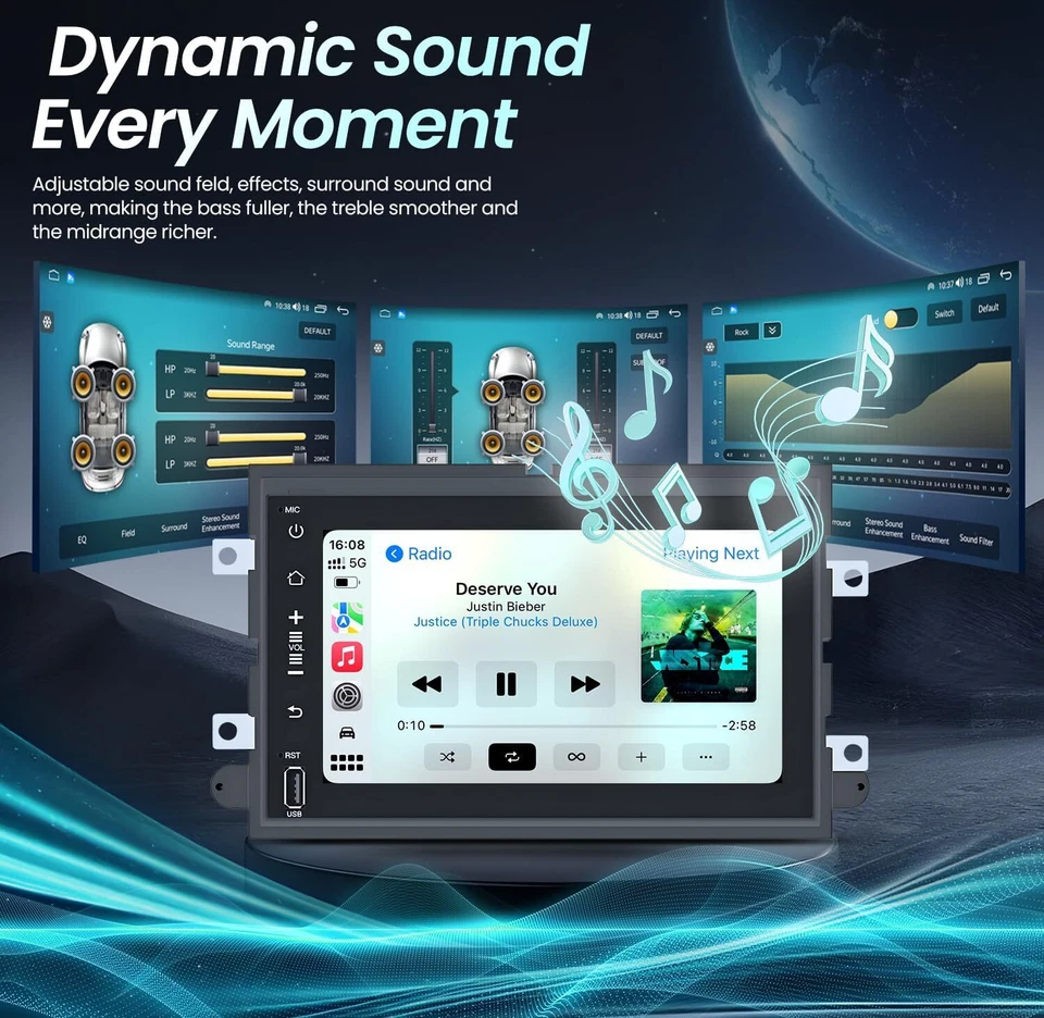 For 2005-2009 Ford Mustang CarPlay Android Auto Car Radio GPS Stereo Wifi Apple - Image 3 of 4