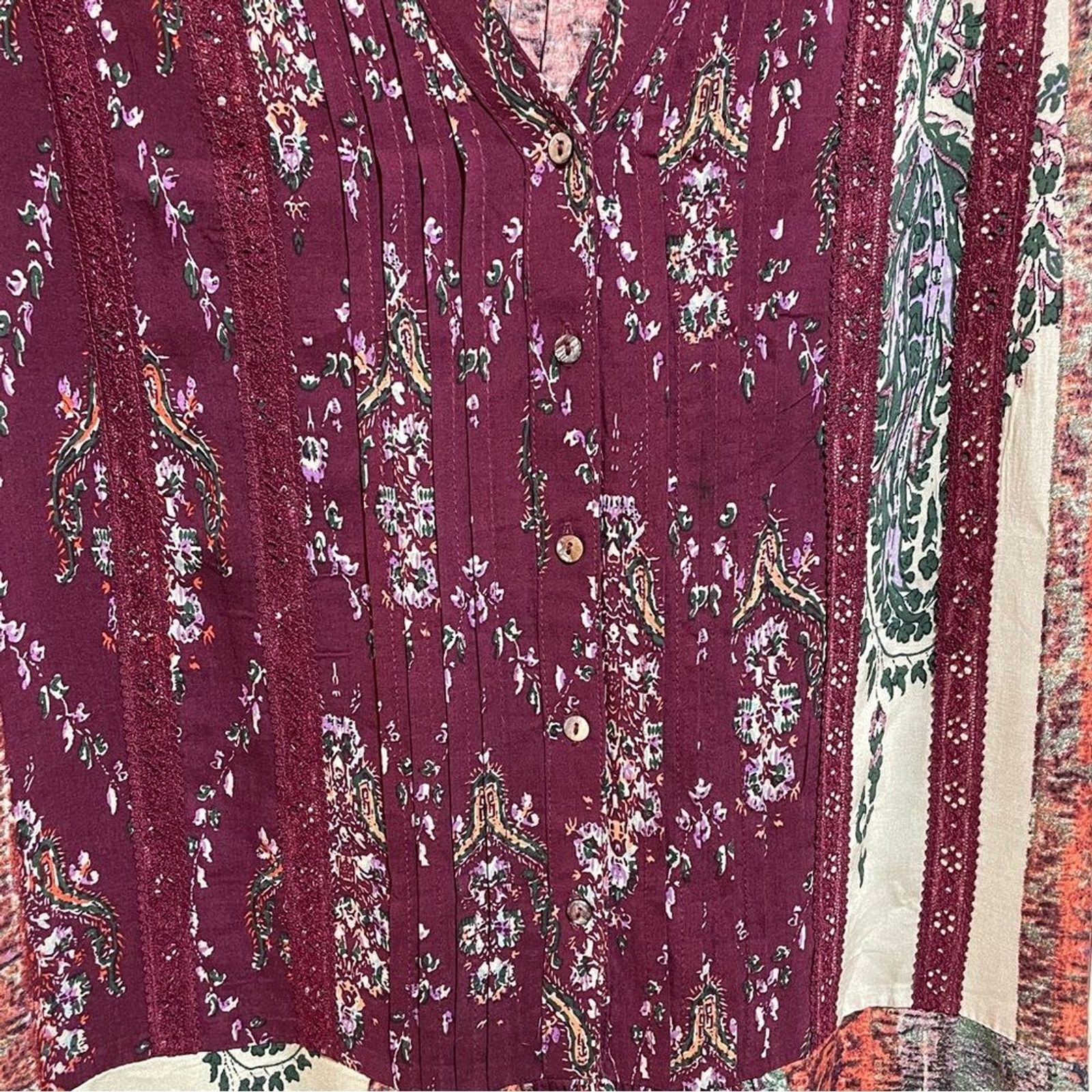 Anthropologie Tiny Patchwork Print Shirtdress Shi… - image 7