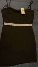 Black Windsor Dress Women’s Size Large Short Party Dress Rhinestone