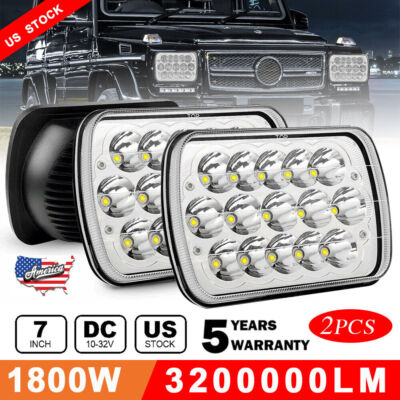 2-Pack 7x6 Inch LED Headlights Hi/Lo Beam For Ford E-150 E-350 Econoline Club Wagon Cargo Van – Sealed Projector, DOT/SAE