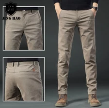JingHao Essentials Men's Straight-Fit Wrinkle-Resistant Flat-Front Chino Pant