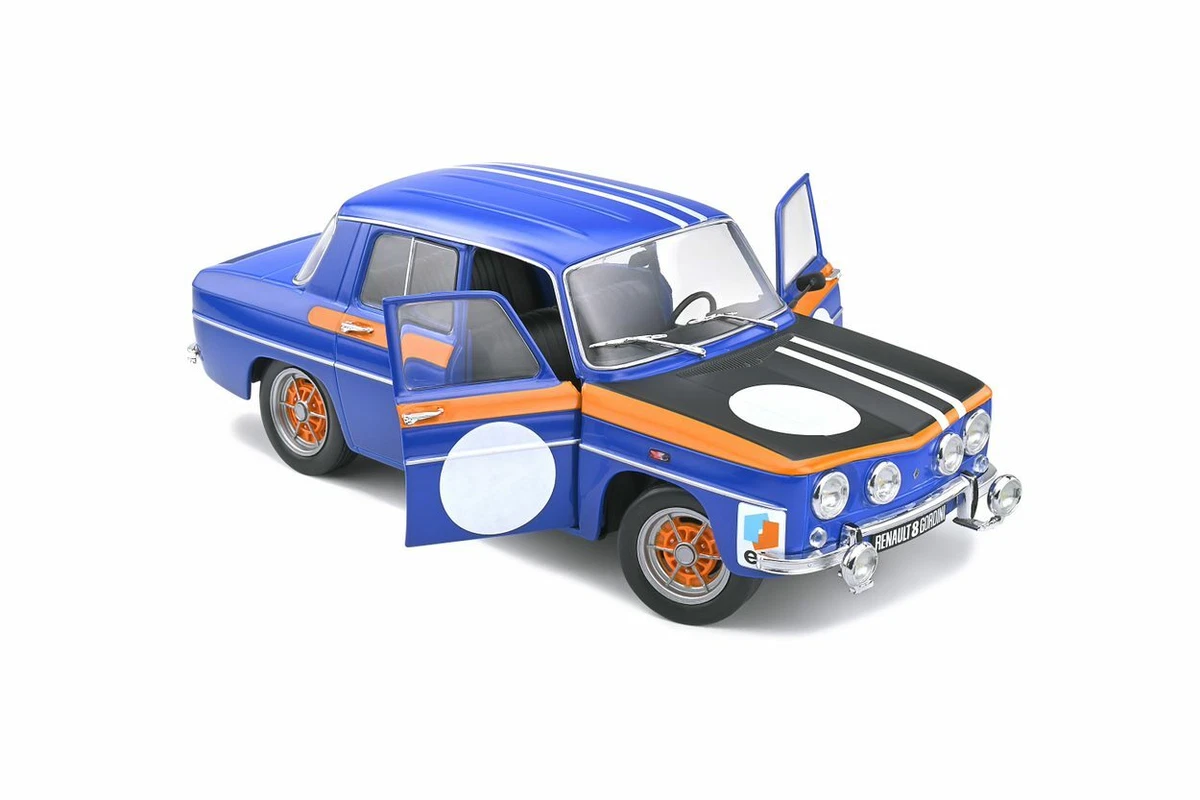 Diecast model cars Renault 8 Gordini 1/18 Solido Gordini kit large groupe A whit
