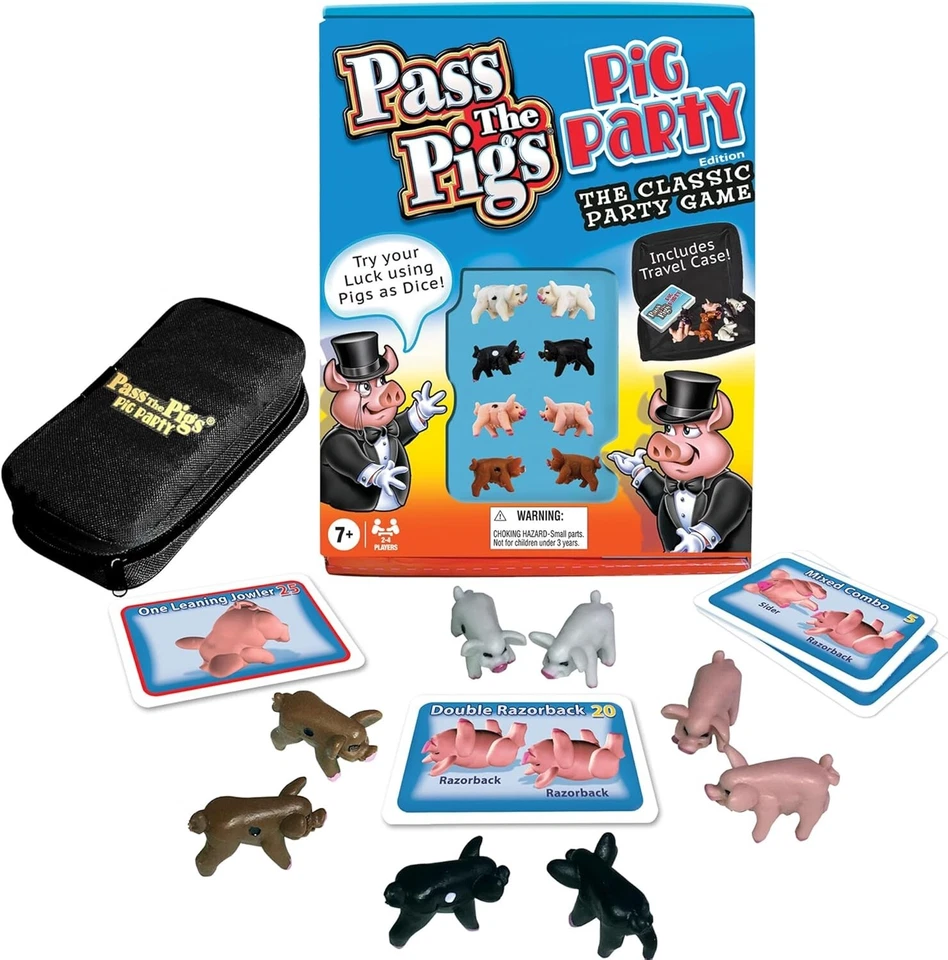 Pass The Pigs PIG PARTY - Juego de Dados Fiesta - Noche de Juego Familiar Niños 7+ y Adultos Foto 4 de 4