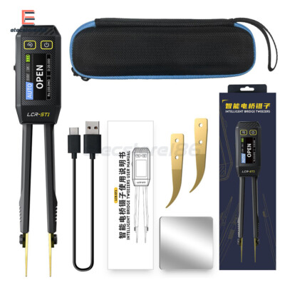 FNIRSI LCRST1 Smart Tweezer LCR SMD ESR Tester Ohm Capacitance Diode Test