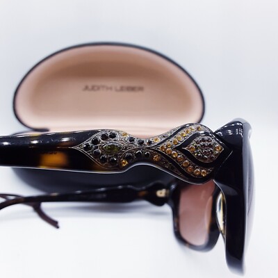 Judith Leiber Sunglasses Rare, Vintage, Titanium Lace Temples Swarovski Crystals Vintage Judith Leiber Sunglasses Italy Swarovski Crystal  main image 2