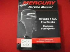 2004 FACTORY ISSUED MERCURY O/B SERVICE MANUAL 40/50/60 4 CYL. 4-STROKE E.F.I.