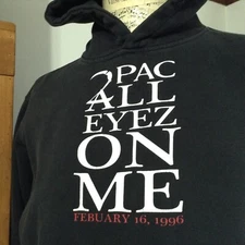 Tupac Shakur Hoodie Sweatshirt Small 2Pac All Eyez On Me 2sided Black Hoody
