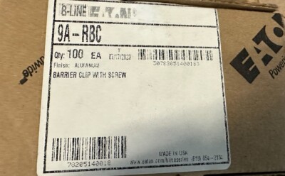 Rbc Clips Box Of (100) Pieces Eaton B-Line 9A-RBC Barrier Clip With Screws New | eBay
