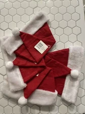 Old East Main (4) Christmas Santa Hats with Pompom Red/White