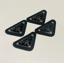 Triangle Silver Black Leather Pendant | Bundle of 4