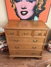 A superb quality pine chest of Drawers - Brass handles dovetail joints 
