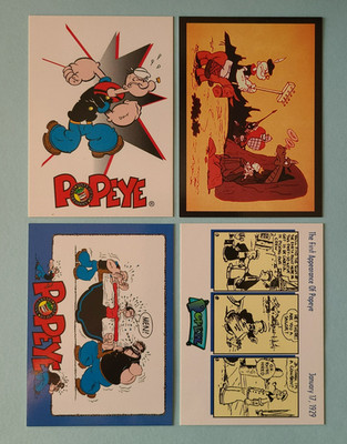 1994 Card Creations Popeye Complete 4 Card Promo Set - Olive Oyl, Brutus, Wimpy