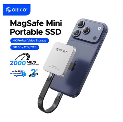 ORICO K20Mini Magnetic External SSD for iPhone 17 16 Pro/Max ProRes 2000MB/s 