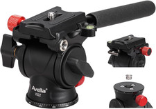 Tripod Fluid Head Pan Tilt Head with Arca Type Quick Release Plate and Handle, M