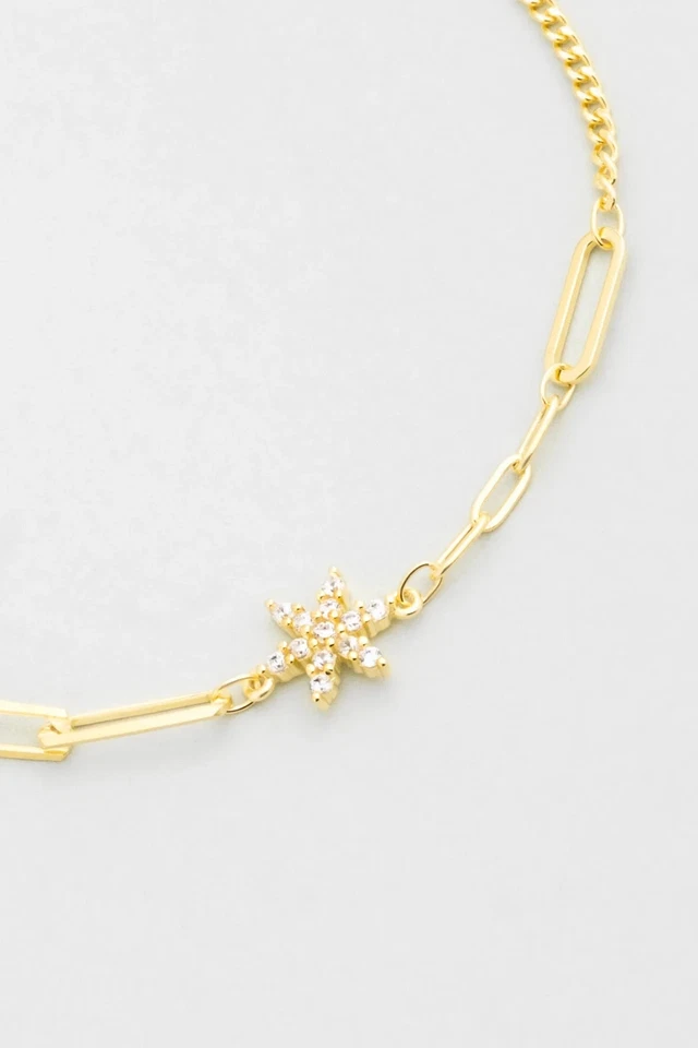 Pulsera hecha a mano personalizada de plata de ley 925 con chapada en oro amarillo de 18 quilates 19 cm Foto 3 de 4