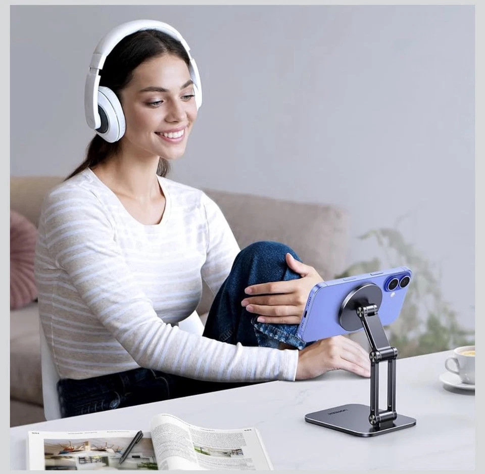 UGREEN MagSafe Soporte de Teléfono Soporte de Escritorio Ajustable para iPhone Serie 12-17 Foto 2 de 4