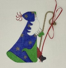 Santa Wizard Shepherd Stars Hand Painted Needlepoint Canvas Signed