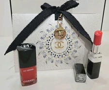 CHANEL MAKEUP BUNDLE:130 BLOSSOM LIPSTICK Coco Flash+147 INCENDIAIRE Nail Polish