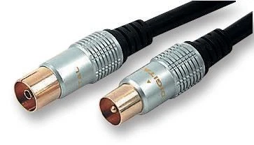 PRO SIGNAL - Câble coaxial HQ mâle à femelle, 5m Noir