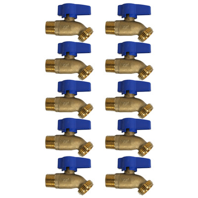 10 Pack XFITTING 1/2'' Male Threaded Hose Bibb No Kink , Water Or Oil 125 PSI 