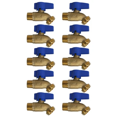 10 Pack XFITTING 1/2" Male Threaded Hose Bibb No Kink , Water Or Oil 125 PSI
