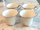 4 Lenox Cups Solitare Ivory Silver Trim — photo 1