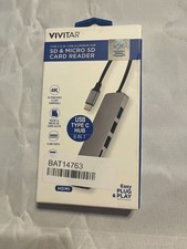 Vivitar SD and MicroSD Universal Card Reader USB Type C hub