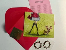 Papyrus Bella Pilar Small Christmas Greeting Card W/ Gem Stickers