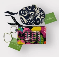 Vera Bradley Coin Purse ID Case Quilted  Floral Set of 2