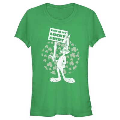 Junior's Looney Tunes St. Patrick's Day Bugs Bunny This is My Lucky Shirt T-Shir