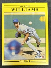 1991 Fleer Mitch Williams Baseball Card #439 Cubs Pitcher VG O/C