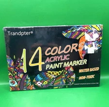 Trandpter Acrylic Paint Markers Coloring Crafting Set of 14 Water Based New