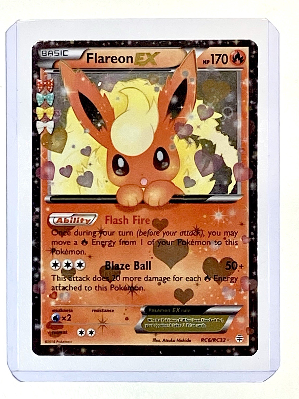 Pokémon TCG Flareon EX Holo Full Art Ultra Rare Card RC6/RC32  NEAR MINT ***