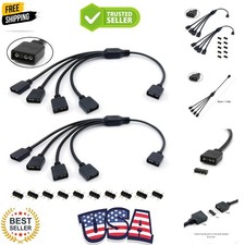 ARGB Splitter Cable, 1-to-4 Female to Female 5V 3 Pin Addressable RGB Splitte...
