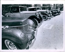 1965 Five Old Cars Lined Up Viscaya For Swift Miami Parked Cars 8X10 Press Photo