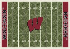 5x8 Milliken Wisconsin Badgers 1490 NCAA Home Field Area Rug - Approx 5'4"x7'8"