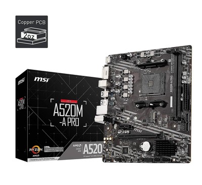 A520M-A PRO Gaming Motherboard (AMD Ryzen 5000, AM4, DDR4, PCIe 3.0, SATA 6Gb...