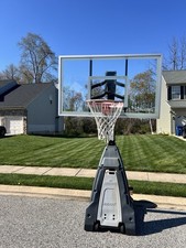 The Beast Portable Basketball Hoop By Spalding - 64” Glass Backboard