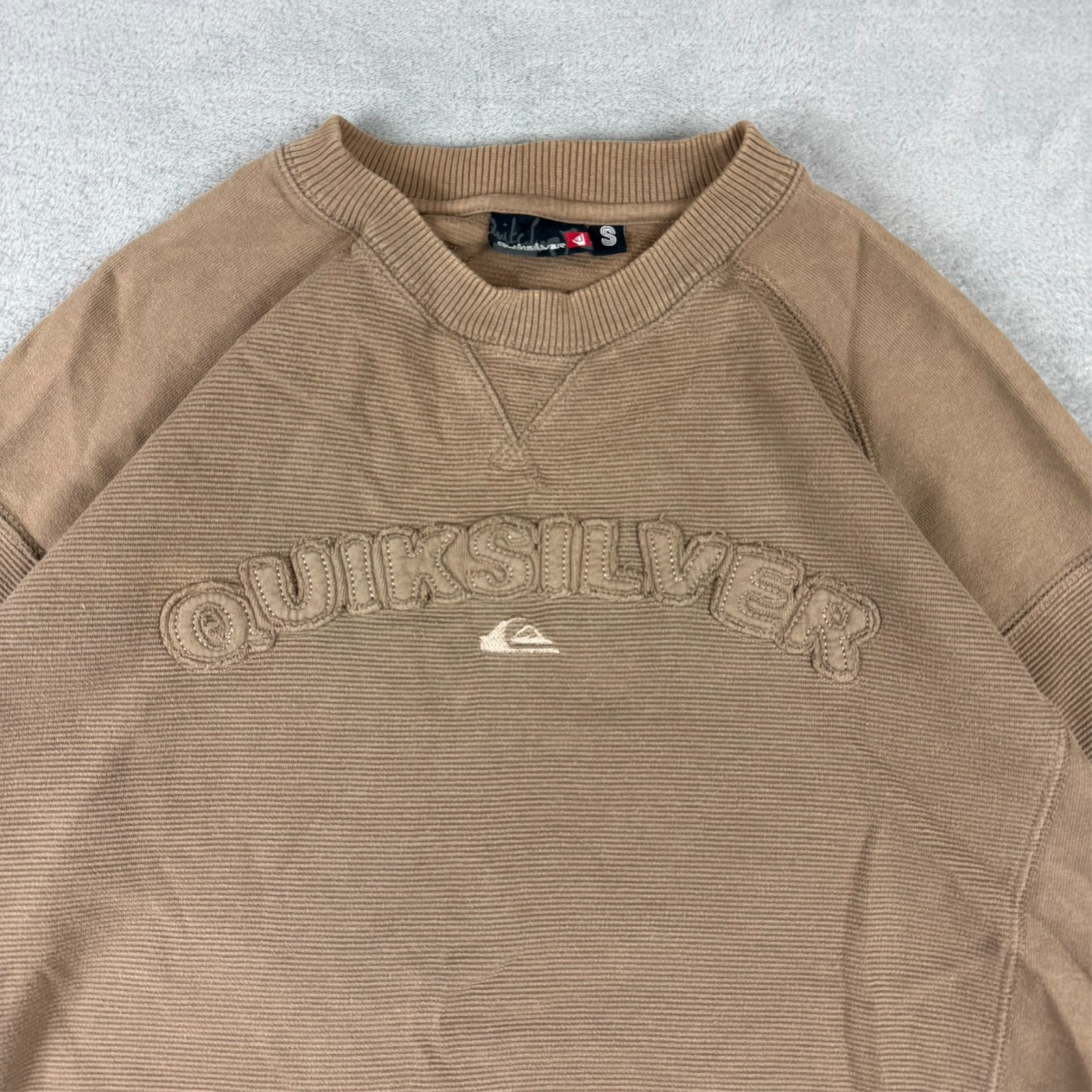 Vintage Quiksilver 2000's Y2K Surf Brown Spellout Oversized Small Sweatshirt image 4
