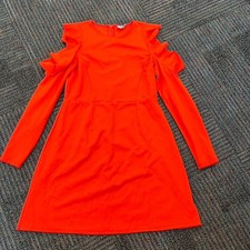ASOS Dress Women 12 Red Ruffle Long Sleeve NWOT Stunning Dressy Business